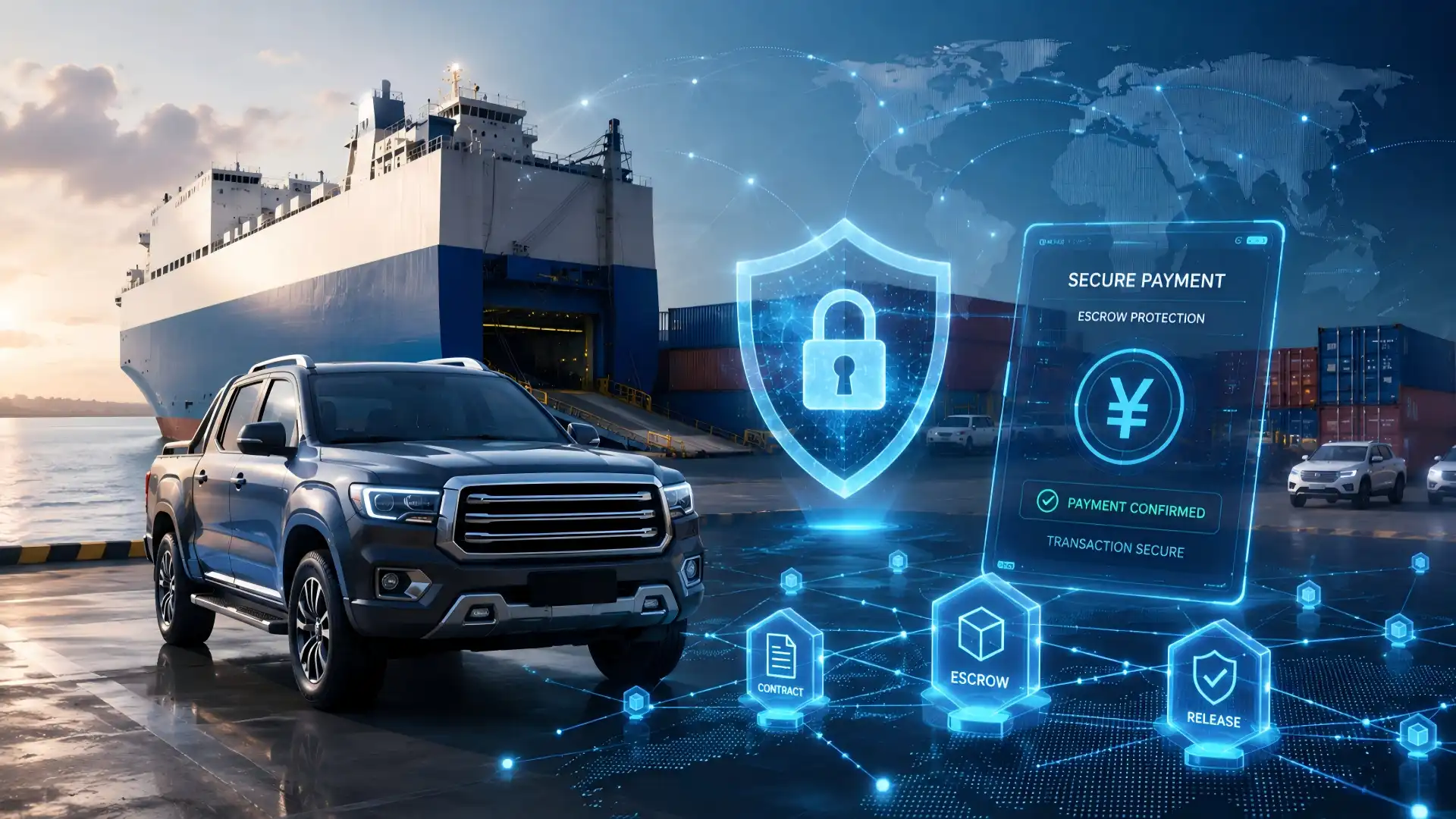 Secure cross-border payments for vehicle importers
